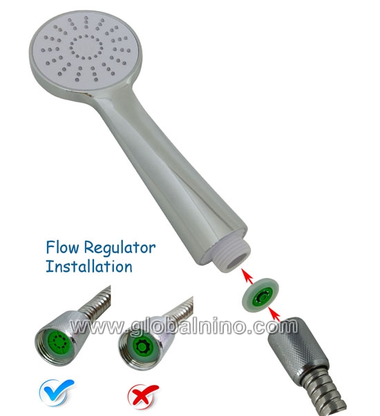 shower hose & head water flow regulator